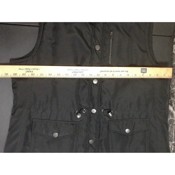 Hannah Brand Women's S Black Sleeveless Snap Close Vest Size Large - Picture 5 of 15